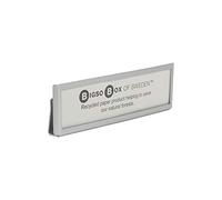 Bigso Box of Sweden Set of 4 Horizontal Label Holders - Labels for Storage Boxes - Easy-to-Apply Index Tabs - Matte Silver