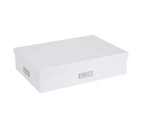 Bigso Box of Sweden Small Storage Box with 12 Compartments - Fabric Storage Organiser for Shelves or Drawers - Drawer Organiser for Underwear, Socks, Jewellery, etc. - White