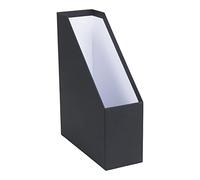 Bigso Box of Sweden Standing Magazine Storage Box with Label - Document Holder Made of Fibreboard and Paper - Desk Organiser for Files, Documents or Magazines - Dark Grey