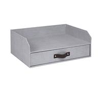Bigso Box of Sweden Walter Letter Tray for A4 or Letter Size Documents - Paper Tray Organizer for Desk with Storage Drawer and Stable Rubber Feet - 13.1in x 10in x 5.2in - Ash