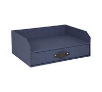 Bigso Box of Sweden Walter Letter Tray | Paper Tray Organizer for A4/Letter Size Documents w/Full-Width Storage Drawer, Horizontal Letter Tray w/Stable Rubber Feet for Desks | 13.1"x10"x5.2" | Blue