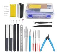 Bigstone 28 PCS Model Tools Kit Hobby Building Tools Craft Set Modeler Basic DIY Tools for Cars, Airplanes, Buildings, Robots Gundam Plastic Models Building Repairing and Fixing