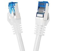 BIGtec 30mm CAT.7 Ethernet LAN Patch Cable Gigabit network cable White copper cable (RJ45, Cat 7, S/FTP PIMF, 1000 Megabits/sec) 2x RJ45 Connectors Ideal For Switches, DSL Connections, patch fields, Patch Panels, Routers, Modems, Access Points and other equipment with RJ45 connector, CAT cable, KAT cable, CAT7, CAT 7