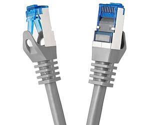 BIGtec Ethernet Cable 0,25m Internet Cable CAT 7 grey High Speed double shielded S/FTP RJ45 LAN compatible Gaming PC Laptop Computer Playstation 5 PS5 PS4 Xbox Smart TV Box NAS Network Switch