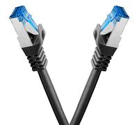 BIGtec Ethernet Cable 0,5m Internet Cable CAT 7 black - 2 pieces - High Speed double shielded S/FTP RJ45 LAN compatible Gaming PC Laptop Computer Playstation 5 PS5 PS4 Xbox Smart TV Box NAS Switch