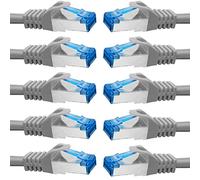 BIGtec Ethernet Cable 0,5m Internet Cable CAT 7 grey - 10 pieces - High Speed double shielded S/FTP RJ45 LAN compatible Gaming PC Laptop Computer Playstation 5 PS5 PS4 Xbox Smart TV Box NAS Switch