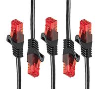 BIGtec Gigabit network cable patch, Ethernet LAN DSL patch cable (2X RJ-45 connector, CAT.5e, compatible to CAT.6 CAT.6a CAT.7) 1m Black
