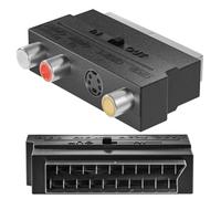 BIGtec Scart 3 x RCA AV Audio Video Adapter In/Out Switch S-VHS S-Video Mini DIN 4 Converter