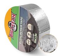 BIGTEETH Butyl Tape - Waterproof Sealing Tape, Heavy Duty Aluminium Foil Tape, Waterproof Tape for Leaks, RV Repair, Window, Roofing, Glass & EDPM Roof Leak Patching, Boat and Pipe Sealing(50mm x 5m)