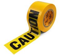 BIGTEETH Caution Tape 76MM x 305M, Non-Adhesive Warning Tape, Waterproof Barrier Tape for Safety Warning Danger Zones, Crime Scenes, Halloween Party Decorations, Bright Yellow