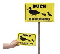 Bigtime Signs Metal Duck Crossing Sign, Yellow Metal Warning Sign for Home & Yard, Retro Vintage Art Decor for Indoors & Outdoors