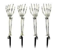 BigTree 2Pair Halloween Skeleton Stakes Simulation Hand Bone Realistic Ghost Zombie Arm Stake Yard Signs Plastic Floor Skeleton Hands For Halloween Decorations Ghost Festival Dress Up Props