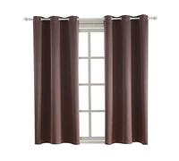 BIGUFRTEX Flame Retardant Blackout Curtain Brown Curtains Room Darkening, Brown, 42W by 84L inch, 1 Panel…