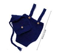 BIGULA 2 Pcs Newborn Photography Props Crochet Outfit Baby Romper Hat Set Infants Photo Knit Long Tail Photography Hat