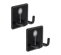 BIGULA 2Pcs Badminton Racket Holder Stainless Steel Wall Hook Display Rack Metal Hanging Hook Wall Mounted Racket Rack Mounted Metal Hanging