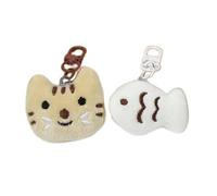 BIGULA 2pcs Fish Keychain Creative Plush Doll Toy Schoolbag Pendant Backpack Decoration Fashion Phone Chain Couple Keychain Set