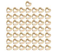 BIGULA 50 PCS Heart Frame Beads Double Hole Beads Spacer Connectors Heart Pendants CCB Suitable for Jewelry Making Hollow Pendants