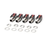 BIGULA 5PCS 6.35mm 1/4 2Pin Female O Stereo Phone Headphone Socket Connector Adapter Converter Plug Socket Panel Mount Solder Cable Wire Cord Connector Junction Box Power Supply Outlet