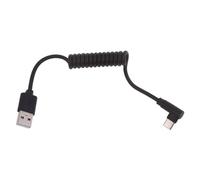 BIGULA 90 Degree Coiled USB To Type C Cable USB To USB C Cable Scalable Spring Type C Charging Cable For Phone Laptop