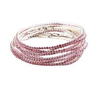 BIGULA Crystal Beaded Stretch Multilayered Handchain Elastic Rhinestones Wristchain Accessories for Women and Girls Elastic Beaded