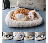 BIGULA Plush Breathing Animal With Mat Model Realistic For Dog Ornament Decor For Home Bedroom Living Room Decoratio Breathing Animal Toy