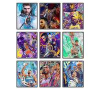BigWig Prints Basketball Posters for Boys Room NBA Art Sports Wall Decor Kobe Bryant Lebron James Steph Curry Kawhi Leonard Set of 9 (unframed, 8x10 inches)