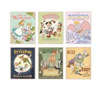 BigWig Prints - Classic Disney Movie Posters, Disney Nursery Wall Art, Bedroom Wall Decor, Home Decorations For Bedroom, Kids Room Art, Picture Set - Unframed Set Of 6 (8x10”)
