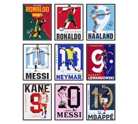 BigWig Prints Soccer Poster Set - Messi, Ronaldo & More: Unframed Set of 9 (8x10) Soccer Wall Art for Boys Bedroom