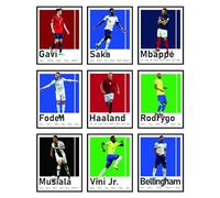 BigWig Prints Soccer Posters for Boys Bedroom - Soccer Player Posters, Erling Haaland Poster, Mbappe, Rodrygo, Gavi, Vini Jr, Saka, Foden, Musiala, Bellingham - Unframed Set of 9 (8x10”)
