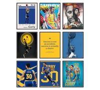 BigWig Prints Steph Curry Poster Basketball Posters for Boys Room NBA Golden State Warriors Basketball Wall Decor Golden State Bedroom Decor Set of 9 (No Frame, 8x10 Inch)