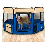BIGWING Style Puppy Playpen,Oversize Dog Playpen,Portable Foldable,Removable Top and Bottom,Indoor and Outdoor Use,With Carry Bag,(Blue,XL)