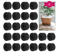 Bigxin 24 Pieces Flower Pot Feet Riser, Invisible Flower Pot Feet Round Shape Plant Pot Feet Black Rubber Plant Pot Risers for Indoor Outdoor Plant (3x3x1.5cm)