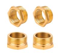Bigxin 4 Pieces Reducer Adapter, Brass Thread Adapter Hex Water Pipe Reducer Fittings 1/2 Female to 3/4 Male Adapter for Hose Connector