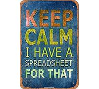 BIGYAK Keep Calm I Have A Spreadsheet For That Retro Look 20X30 CM Metal Decoration Poster Sign for Home Funny Wall Decor