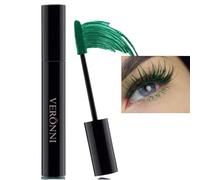 BigyQiu Green Waterproof Mascara, Colorful, Smudge-proof, 4D Silk Fiber Lash, Long Lasting, Highly Pigmented, Won't Clump