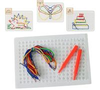 BigyQiu Thread Board,Sen-Sory Calm Down Threading Boards,Colorful Threading Sen-Sory Board,Threading Toys,DIY Threading Board,Educational Toy Game,Interactive Threading Board Puzzle Games Boys Girls