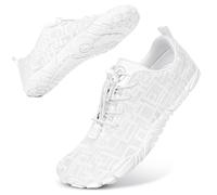 Bigzagger Barefoot Shoes Men Women Barefoot Shoes Summer Quick Drying Bathing Shoes with Wide Toe Box & Zero-Drop Sole Water Shoes Barefoot Shoes Trail Running Shoes Fitness Shoes, Style 1 White, 4 UK