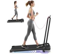 bigzzia Foldable Treadmill for Home, 2.5HP Walking Pad with Incline and Handle, 1-8km/h, Compact Folding Treadmill Under Desk with Remote Control & LED Display, 130kg Capacity (Black - Classic)