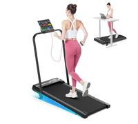 bigzzia Foldable Treadmill for Home, 2.5HP Walking Pad with Incline and Handle, 1-8km/h, Compact Folding Treadmill Under Desk with Remote Control & LED Display, 130kg Capacity (Dark Black)