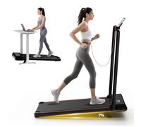 bigzzia Foldable Treadmill for Home, 2.5HP Walking Pad with Incline and Handle, 1-8km/h, Compact Folding Treadmill Under Desk with Remote Control & LED Display, 130kg Capacity (Black)