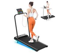 bigzzia Folding Walking Pad Treadmill with Incline, Foldable Treadmills Under Desk for Home, 1-8KM/H, 2.5HP Electric Walking Machine, with Remote Control & LED Display, 130KG Weight Capacity (Black)