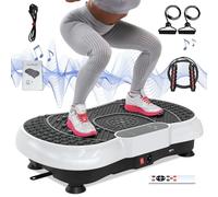 Bigzzia Vibration Plate Exercise Machine Quiet Motor with Bluetooth Speaker & 100 Speeds | Full Body Fitness Platform for Weight Loss & Lymphatic Drainage | Home Workout for Women & Men (Pearl White)
