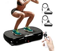 bigzzia Vibration Plate Exercise Machine, Vibration Plate for Lymphatic Drainage, 2025 Upgraded Double Motors for Weight Loss (Jet Black)