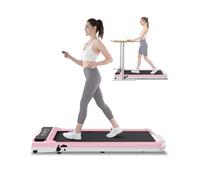 bigzzia Walking Pad, 2.5 HP Quiet Treadmills for Home/Office, Maximum Speed 10 KM/H, Portable Under Desk Treadmill, 145 KG capacity, Pink Electric Walking Treadmill with LED Display & Remote Control