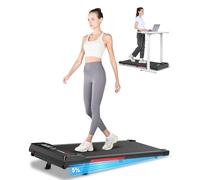 Bigzzia Walking Pad, 2.5HP Under Desk Treadmill, Compact Electric Treadmills for Home, Portable Walking Treadmill with LED Display & Remote Control, Adjustable Speed, No Assembly (Black - Incline)