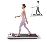 Bigzzia Walking Pad, 2.5HP Under Desk Treadmill for Home Office, Speeds 1-10KM/H, Portable Running Pad Walking Machine with LED Display & Remote Control, 145 KG Capacity, No Assembly (PINK)