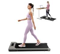 Bigzzia Walking Pad, 2.5HP Under Desk Treadmill for Home Office, Speeds 1-10KM/H, Portable Running Pad Walking Machine with LED Display & Remote Control, 145 KG Capacity, No Assembly (Grey-Portable)