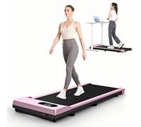 Bigzzia Walking Pad 3 in 1 Under Desk Treadmill With LED Display for Home/Office Use, 2.5HP, Adjustable Speed 1-8KM/H, 320 LB Capacity, Remote Control, No Assembly (Pink)