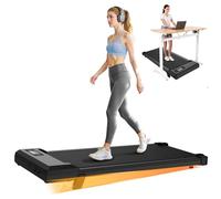 bigzzia Walking Pad Treadmill with Incline, Portable Treadmills Under Desk 8km/h, Running Machines for Home Small, with LED Display, Remote Control, 130kg Capacity, No Assembly (Dark Black-Incline)