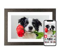 BIHIWOIA 10.1'' Frameo Digital Picture Frame, 32GB WiFi Digital Photo Frame, 1280x800 IPS Touch Screen, Auto-Rotate, Slideshow, Send Photos/Videos via Free App(Black Wood Frame)